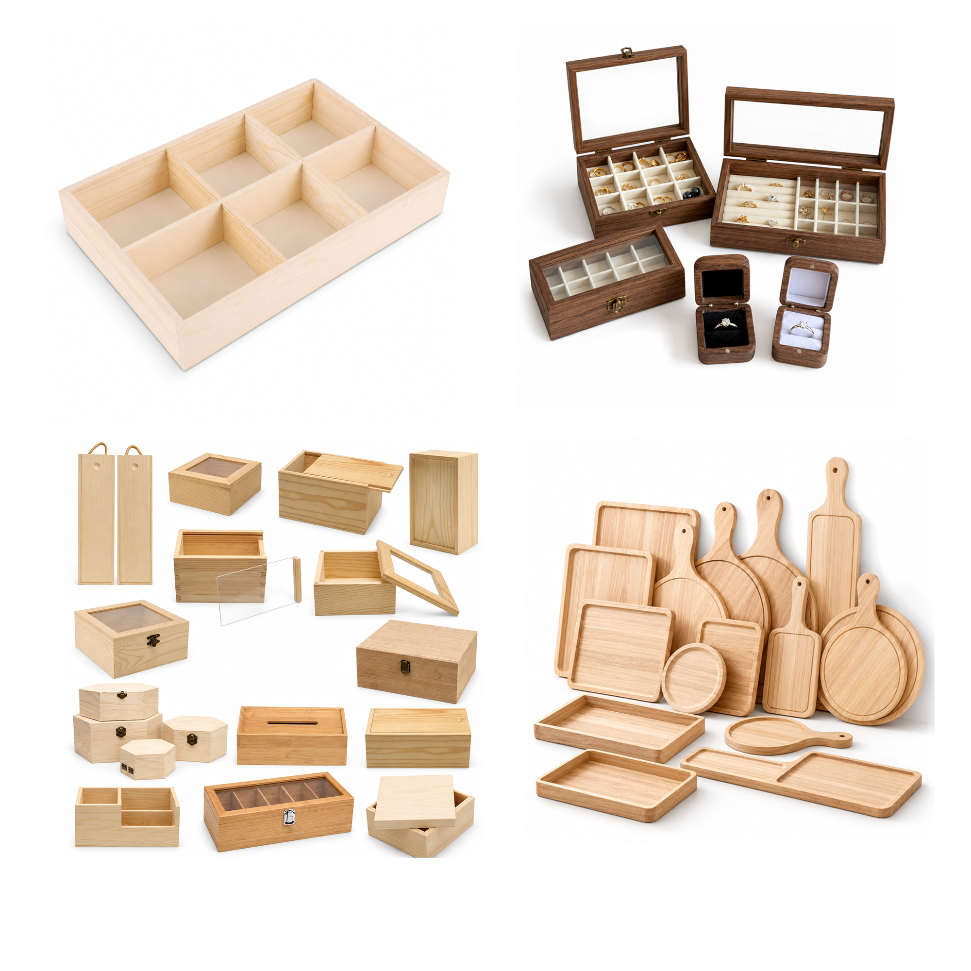 Wholesale Custom Wooden Storage Boxes, Display Stands and Home Organizers
